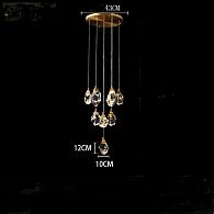 Подвесной светильник CRISTEL ONE D43 26*50*50 см, 10*LED*5W, 3000, 4000, 5000K, ImperiumLoft CRISTEL-ONE01, Латунь