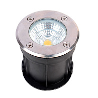 Встраиваемые в грунт светильники 8*8 см, 1*LED, 5W, 4000K Arte Lamp Piazza A6205IN-1SS, Матовое Серебро