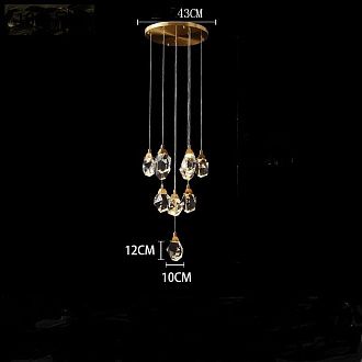 Подвесной светильник CRISTEL ONE D43 26*50*50 см, 10*LED*5W, 3000, 4000, 5000K, ImperiumLoft CRISTEL-ONE01, Латунь