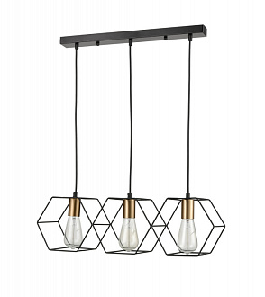 Подвесной светильник 20*59*144 см, 3*E27 черный, золото Vele Luce Luca VL6232P03