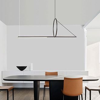 Подвесной светильник SUSPENSION CERCLE ET TRAIT – GRAPHITE SATINE L170 170*45*45 см, 1*LED*25W, 3000K, ImperiumLoft 40.1282-0, Чёрный