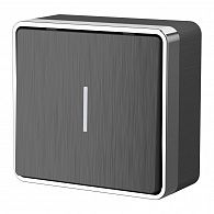 W5010104 Выключатель одноклавишный с подсветкой Gallant, графит рифленый Werkel, 4690389163814