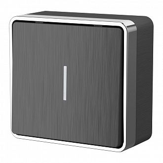 W5010104 Выключатель одноклавишный с подсветкой Gallant, графит рифленый Werkel, 4690389163814