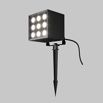 Ландшафтный светильник 12,5*11 см, LED 18W, 3000К, Черный Maytoni Ares O309FL-L18B3K
