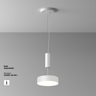 Накладной светильник 22*22*6 см, LED, 24W, 4000К, Maytoni Technical Zon C032CL-24W4K-RD-W белый