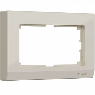W0081803 Рамка для двойной розетки Stark, слоновая кость Werkel, 4690389162077