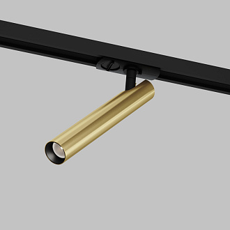 Трековый светильник 3*8,15*23,5 см, LED 6W 4000K 36° Maytoni Technical Focus T UNITY TR141-1-6W4K-M-BS черный и латунь