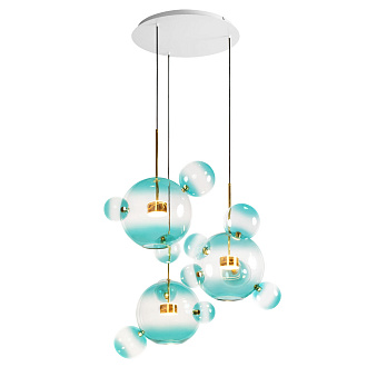 Подвесной светильник 78,5*68 см, 3*LED*10W LOFT IT Bolle 2027-D3 Blue золото