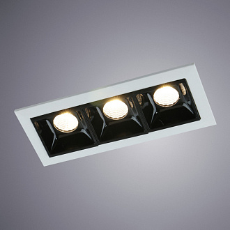 Встраиваемый LED светильник Arte Lamp Grill A3153PL-3BK, черный/белый, вр 10x4 см