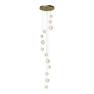 Каскадная люстра 60*60*367 см, LED, 3000К, Maytoni Pharao MOD361PL-L58BS3K латунный