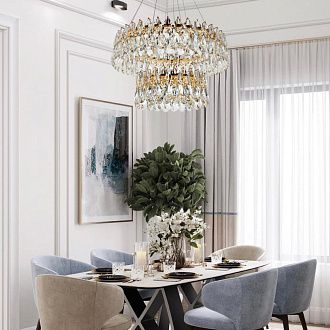 Подвесная люстра 80*80/150 см, LED 96W 3000-5500K MODELUX premium ML.6900.800P GD золото