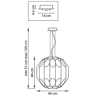 Люстра подвесная 44*15 см, 44*G9*264W, Золото Lightstar Siena 720442