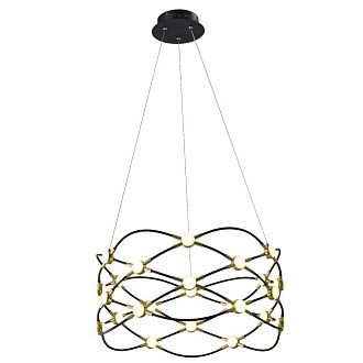 Люстра 60*60*153 см, 24*LED*76W, 3000K Gerhort G31141/1BK+GD, Черный, золото