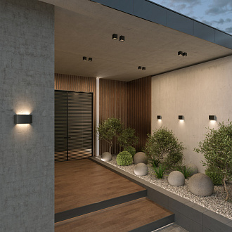 Светильник 7,6*7,6 см, LED 8W, 3000К, Графит Maytoni Ares O309CL-L8GF3K