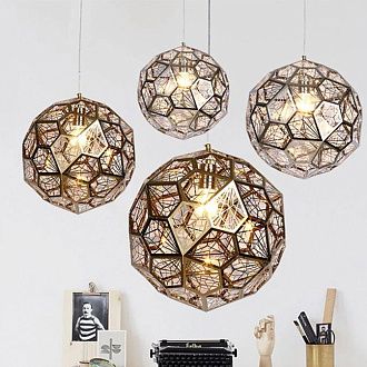 Люстра Etch Web Gold 67*67*67 см, 1*E27*60W, ImperiumLoft 40.019, Золотистый