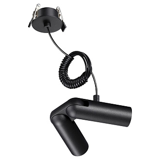 База встраиваемая для ввода питания с гибким угловым соединителем «L» и проводом-подвесом (длина про 2,8*18*200 см, Novotech Glat 359386