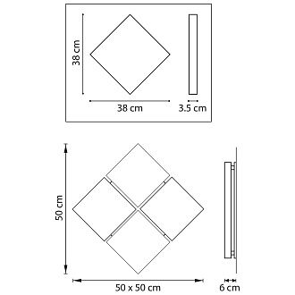 Бра 50*6 см, 60W 3000-6000K Lightstar Emisfero 737626 Белый
