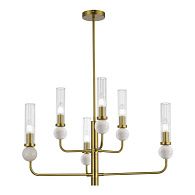 Люстра на штанге 80*151 см, 6*E14*40W, ST-Luce Medea SL1244.303.06, латунный