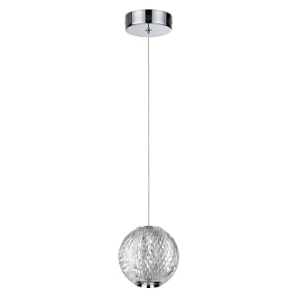 Подвес 11*11*263,5 см, 1 LED*5W, 4000 К, Odeon Light Crystal, хром 5007/5LA