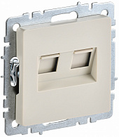BRITE Розетка компьютерная двойная RJ45 кат.5E РК10-2-БрКр бежевый