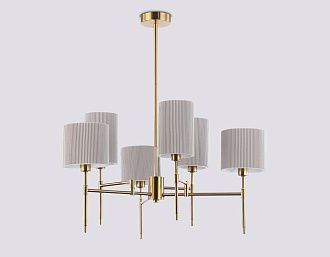 Люстра на штанге с абажурами **36,5-70,5 см, 6*E14*40W, K, Ambrella Light High Light LH72381, латунь