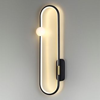 Бра 60 см, 20W, 3000K, Lumion Harlow 5607/20WL, черный