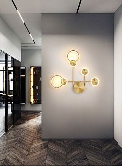 Светильник SPF-34373 БРОНЗА  D570*520/H100/4+2/LED/18W/4500K Amber (уценка, с небольшими царапинками)