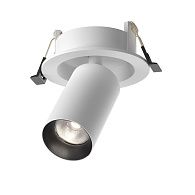 Встраиваемый светильник 12 8 см, LED*7W, 4000K, Maytoni FOCUS LED 50° C071CL-7W4K-WB, Белочерный, вр 8,5 см