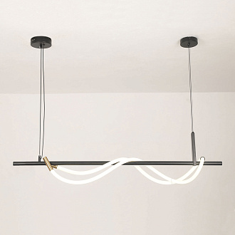 Линейно-подвесной светильник 110*12*35/150 см, 1*LED*18W 4000K Lussole River LSP-7303 черный/бронзовый