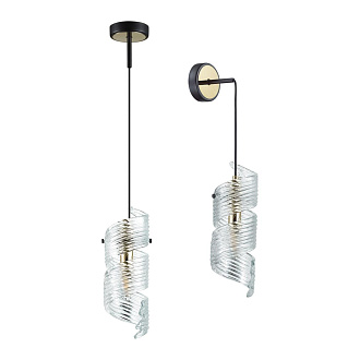 Подвес/бра 1*E14*40W Odeon Light Fusilli 5439/1, черный