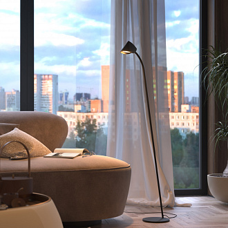 Торшер 20*45,6*129 см, LED * 1 8.5W, 3000К Mantra Capuccina 7585, черный