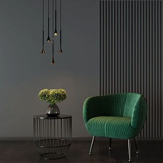 Подвесной акцентный светильник 6*6*142 см, LED, 5W, 3000K, Elektrostandard Hall 50314 LED, черный