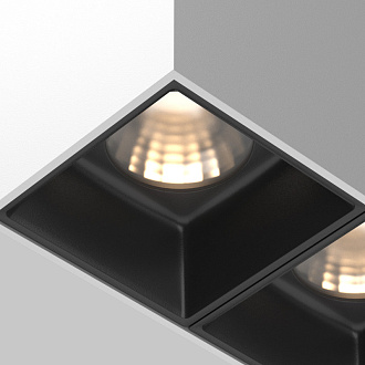 Потолочный светильник 14,5*7,5*9,5 см, LED*24W, 3000 К, Alfa LED C065CL-02-L12W3K-W Maytoni Ceiling & Wall, Бело-черный