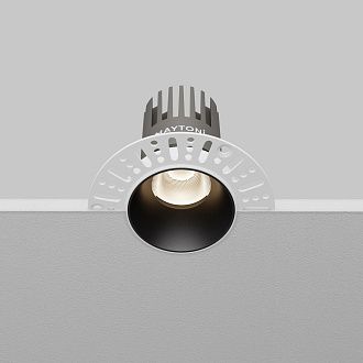 Встраиваемый светильник 9*8 см, вр 6 см, *LED*9W, 4000K, Maytoni Dip DL124-10W-4K-TRS-B, Черный