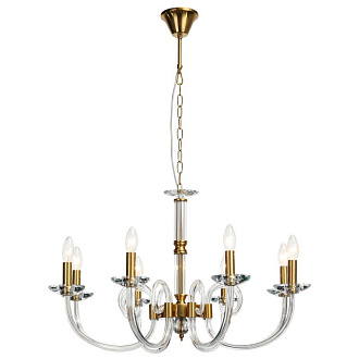 Подвесная люстра Stilfort Glass 1050/03/08P, диаметр 75 см, золото