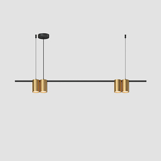 Подвесной светильник 100*5,6*208,9 см, 4*GU10, 60W, Denkirs Orbit DK4061-BK+SG черный