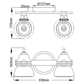 Бра для ванных комнат Kichler, Арт. KL-TALLAND2-PC-BATH