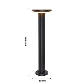 Уличный столб *18*60- см, *LED*12W, 3000K, Favourite Mash 4745-1F, черный