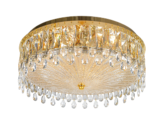 Люстра Ø500 x H200, мм, 9*40W (360W), GOLD H+CLEAR (Золото + Прозрачный Хрусталь) NewRgy 6026E/9A GOLD H+CLEAR