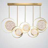 Дизайнерская люстра на штанге ЛУНА lighting collection L100 42*18*18 см, 5*LED*11W, 3000K, ImperiumLoft CAMEO01, Золотистый