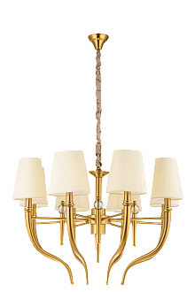 Люстра Ø850 x H600(1200), мм, 8*40W (320W), BRASS(Латунь) NewRgy 8658/8LT BRASS