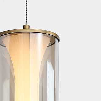 Подвесной светильник 16,5*180 см, 12W, Favourite Bones 4244-1P матовая бронза, стекло янтарного цвета и белый акрил