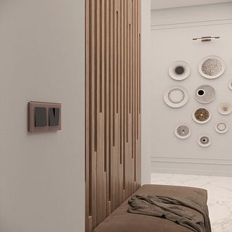 Рамка на 2 поста (латте, стекло) W0021142 Werkel 4690389183416