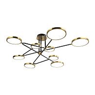 Люстра 145*145*25 см, 9*LED*100W, 3000 - 6000K Gerhort G51245/9GD+BK, Черный, золото