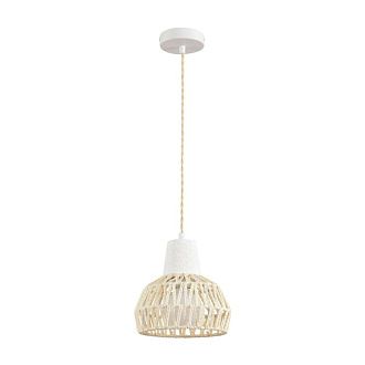 Подвесной светильник 20 см, Lumion Eco Boho 8368/1B, белый-джут