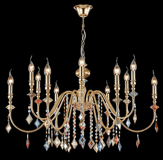 Люстра 90 см, Crystal Lux MERCEDES SP6+6 GOLD/COLOR Золото