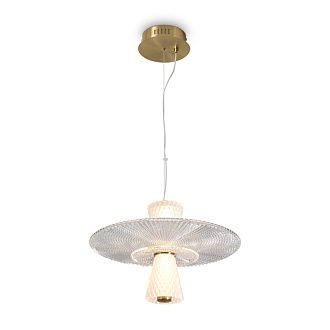 Подвесной светильник 50*50*231,5 см, LED, 8W, 3000К, Freya Grail FR6183PL-L4BS1 латунный
