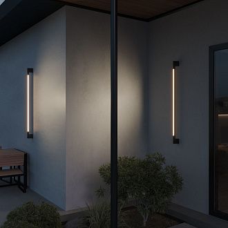 Уличный настенный светильник 120 см, 12W, 4000K, Novotech Street Vespera 359891, черный