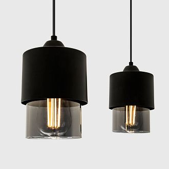 Подвесной светильник 40*12*80 см, Е 27 2x60W, Чёрный, Дымчатый MODEMODERN MD.0650.2