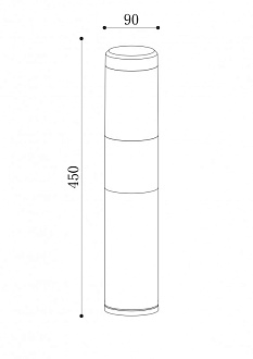 Светодиодный светильник 45 см, 8W, 4000K, Maytoni Koln O590FL-L8B4K, черный